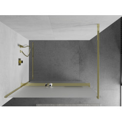 Mexen Kioto+ Walk In  cu port prosop 70 x 200 cm,  satin 8 mm,  auriu  - 800-070-121-50-30