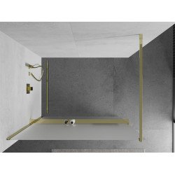 Mexen Kioto+ Walk In  cu port prosop 70 x 200 cm,  satin 8 mm,  auriu  - 800-070-121-50-30