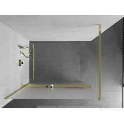 Mexen Kioto+ Walk In  cu port prosop 70 x 200 cm,  satin 8 mm,  auriu  - 800-070-121-50-30