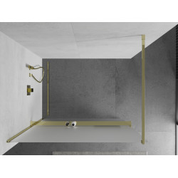 Mexen Kioto+ Walk In  cu port prosop 80 x 200 cm,  satin 8 mm,  auriu  - 800-080-121-50-30