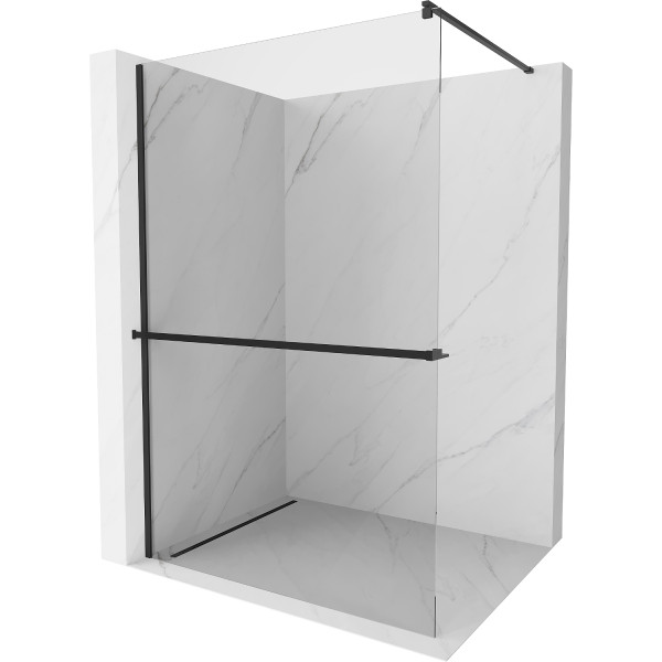 Mexen Kioto+ Walk In  cu port prosop 80 x 200 cm, transparent 8 mm,  negru  - 800-080-121-70-00