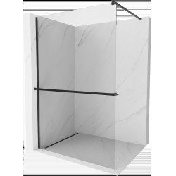 Mexen Kioto+ Walk In  cu port prosop 110 x 200 cm, transparent 8 mm,  negru  - 800-110-121-70-00