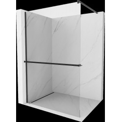 Mexen Kioto+ Walk In  cu port prosop 130 x 200 cm, transparent 8 mm,  negru  - 800-130-121-70-00 Walk-In 467680 Mexen