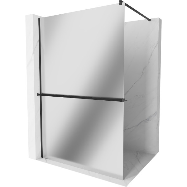 Mexen Kioto+ Walk In  cu port prosop 90 x 200 cm,  oglinda  8 mm,  negru  - 800-090-121-70-50