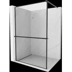 Mexen Kioto+ Walk In  cu port prosop 80 x 200 cm, transparent/ negru   modelata 8 mm,  negru  - 800-080-121-70-70 Walk-In 467680 Mexen