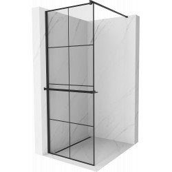 Mexen Kioto+ Walk In  cu port prosop 80 x 200 cm, transparent/ negru   modelata 8 mm,  negru  - 800-080-121-70-77 Walk-In 467680 Mexen