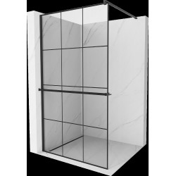 Mexen Kioto+ Walk In  cu port prosop 100 x 200 cm, transparent/ negru   modelata 8 mm,  negru  - 800-100-121-70-77 Walk-In 467680 Mexen
