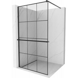 Mexen Kioto+ Walk In  cu port prosop 100 x 200 cm, transparent/ negru   modelata 8 mm,  negru  - 800-100-121-70-77 Walk-In 467680 Mexen