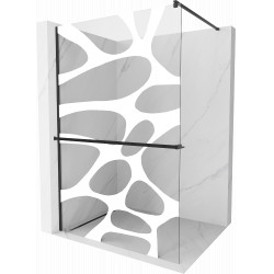 Mexen Kioto+ Walk In  cu port prosop 90 x 200 cm, transparent/alb  modelata 8 mm,  negru  - 800-090-121-70-97 Walk-In 467680 Mexen