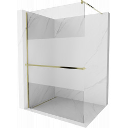 Mexen Kioto+ Walk In  cu port prosop 90 x 200 cm, transparent/satin 8 mm,  auriu  - 800-090-121-50-35 Walk-In 467680 Mexen