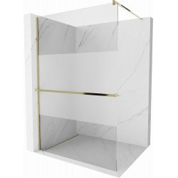 Mexen Kioto+ Walk In  cu port prosop 90 x 200 cm, transparent/satin 8 mm,  auriu  - 800-090-121-50-35 Walk-In 467680 Mexen