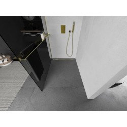 Mexen Kioto+ Walk In  cu port prosop 80 x 200 cm, grafit 8 mm,  auriu  - 800-080-121-50-40