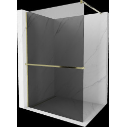 Mexen Kioto+ Walk In  cu port prosop 110 x 200 cm, grafit 8 mm,  auriu  - 800-110-121-50-40 Walk-In 467680 Mexen