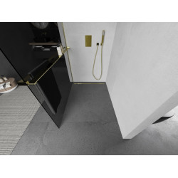 Mexen Kioto+ Walk In  cu port prosop 120 x 200 cm, grafit 8 mm,  auriu  - 800-120-121-50-40