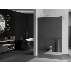 Mexen Kioto+ Walk In  cu port prosop 110 x 200 cm,  oglinda  8 mm,  auriu  - 800-110-121-50-50