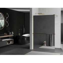 Mexen Kioto+ Walk In  cu port prosop 120 x 200 cm,  oglinda  8 mm,  auriu  - 800-120-121-50-50
