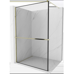 Mexen Kioto+ Walk In  cu port prosop 80 x 200 cm, transparent/ negru   modelata 8 mm,  auriu  - 800-080-121-50-70 Walk-In 467680 Mexen