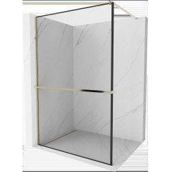 Mexen Kioto+ Walk In  cu port prosop 80 x 200 cm, transparent/ negru   modelata 8 mm,  auriu  - 800-080-121-50-70 Walk-In 467680 Mexen