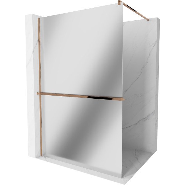 Mexen Kioto+ Walk In  cu port prosop 110 x 200 cm,  oglinda  8 mm,  rose auriu - 800-110-121-60-50