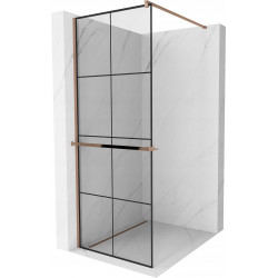 Mexen Kioto+ Walk In  cu port prosop 80 x 200 cm, transparent/ negru   modelata 8 mm,  rose auriu - 800-080-121-60-77 Walk-In 467680 Mexen