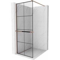 Mexen Kioto+ Walk In  cu port prosop 80 x 200 cm, transparent/ negru   modelata 8 mm,  rose auriu - 800-080-121-60-77 Walk-In 467680 Mexen