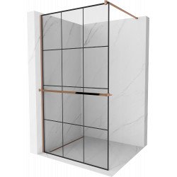 Mexen Kioto+ Walk In  cu port prosop 120 x 200 cm, transparent/ negru   modelata 8 mm  rose auriu - 800-120-121-60-77 Walk-In 467680 Mexen
