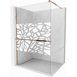 Mexen Kioto+ Walk In  cu port prosop 90 x 200 cm, transparent/alb  modelata 8 mm,  rose auriu - 800-090-121-60-85 Walk-In 467680 Mexen