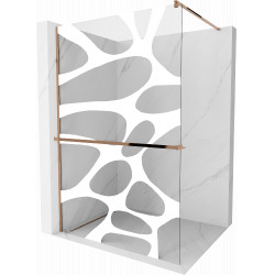 Mexen Kioto+ Walk In  cu port prosop 140 x 200 cm, transparent/alb  modelata 8 mm,  rose auriu - 800-140-121-60-97 Walk-In 467680 Mexen