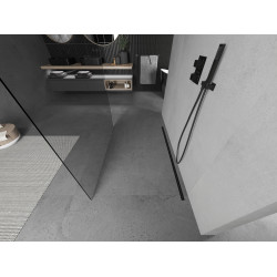 Mexen Kioto Walk In  montaj individual 160 x 200 cm, transparent 8 mm,  negru  - 800-160-002-70-00