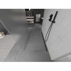 Mexen Kioto Walk In  montaj individual 100 x 200 cm,  satin 8 mm,  negru  - 800-100-002-70-30