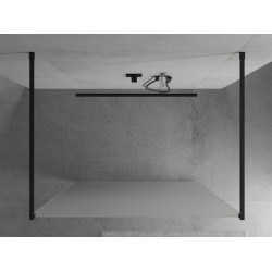 Mexen Kioto Walk In  montaj individual 110 x 200 cm,  satin 8 mm,  negru  - 800-110-002-70-30