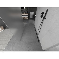 Mexen Kioto Walk In  montaj individual 110 x 200 cm,  satin 8 mm,  negru  - 800-110-002-70-30