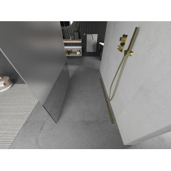 Mexen Kioto Walk In  montaj individual 100 x 200 cm, transparent/satin 8 mm,  auriu  - 800-100-002-50-35