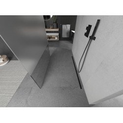 Mexen Kioto Walk In  montaj individual 100 x 200 cm, transparent/satin 8 mm,  negru  - 800-100-002-70-35