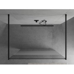 Mexen Kioto Walk In  montaj individual 120 x 200 cm, transparent/satin 8 mm,  negru  - 800-120-002-70-35