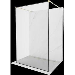 Mexen Kioto Walk In  montaj individual 130 x 200 cm, transparent/ negru   modelata 8 mm,  auriu - 800-130-002-50-70 Walk-In 467680 Mexen