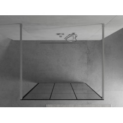 Mexen Kioto Walk In  montaj individual 100 x 200 cm, transparent/ negru   modelata 8 mm, chrom - 800-100-002-01-77