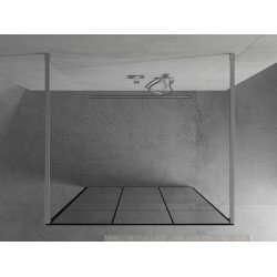 Mexen Kioto Walk In  montaj individual 100 x 200 cm, transparent/ negru   modelata 8 mm, chrom - 800-100-002-01-77