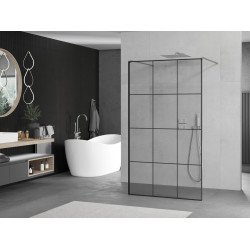 Mexen Kioto Walk In  montaj individual 100 x 200 cm, transparent/ negru   modelata 8 mm, chrom - 800-100-002-01-77