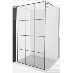 Mexen Kioto Walk In  montaj individual 100 x 200 cm, transparent/ negru   modelata 8 mm, chrom - 800-100-002-01-77 Walk-In 467680 Mexen