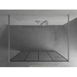 Mexen Kioto Walk In  montaj individual 130 x 200 cm, transparent/ negru   modelata 8 mm, chrom - 800-130-002-01-77