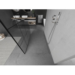 Mexen Kioto Walk In  montaj individual 130 x 200 cm, transparent/ negru   modelata 8 mm, chrom - 800-130-002-01-77