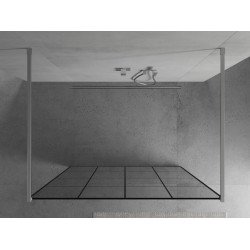 Mexen Kioto Walk In  montaj individual 130 x 200 cm, transparent/ negru   modelata 8 mm, chrom - 800-130-002-01-77