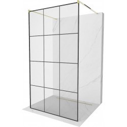 Mexen Kioto Walk In  montaj individual 100 x 200 cm, transparent/ negru   modelata 8 mm,  auriu  - 800-100-002-50-77 Walk-In 467680 Mexen