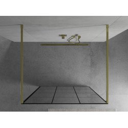 Mexen Kioto Walk In  montaj individual 100 x 200 cm, transparent/ negru   modelata 8 mm,  auriu  - 800-100-002-50-77