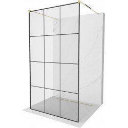 Mexen Kioto Walk In  montaj individual 110 x 200 cm, transparent/ negru   modelata 8 mm,  auriu  - 800-110-002-50-77 Walk-In 467680 Mexen