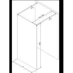 Mexen Kioto Walk In  montaj individual 110 x 200 cm, transparent/ negru   modelata 8 mm,  auriu  - 800-110-002-50-77