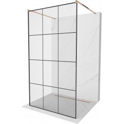 Mexen Kioto Walk In  montaj individual 100 x 200 cm, transparent/ negru   modelata 8 mm,  rose auriu - 800-100-002-60-77 Walk-In 467680 Mexen