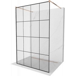 Mexen Kioto Walk In  montaj individual 130 x 200 cm, transparent/ negru   modelata 8 mm,  rose auriu - 800-130-002-60-77 Walk-In 467680 Mexen