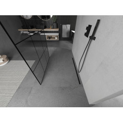 Mexen Kioto Walk In  montaj individual 110 x 200 cm, transparent/ negru   modelata 8 mm,  negru  - 800-110-002-70-77